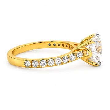 Ring - 14 karaat Geel goud - 2.35ct. tw. Diamant (Lab-grown), Nieuw