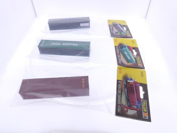 Schaal H0 Faller containers set 3 met 180844, 180845 & 18..., Hobby & Loisirs créatifs, Modélisme | Autre, Enlèvement ou Envoi