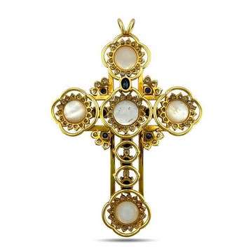 Pendentif - 14 carats Or jaune, Pendentif croix en or jaune