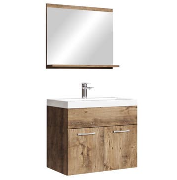 Badkamermeubel Montreal Set 02 60 x 35 cm Bruin Eiken, Verzenden, Nieuw