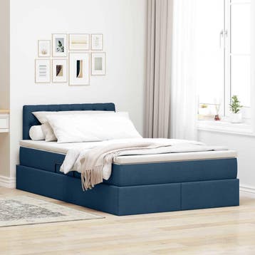 vidaXL Opbergbed met matras met matras Blauw 120 x 200 cm, Verzenden