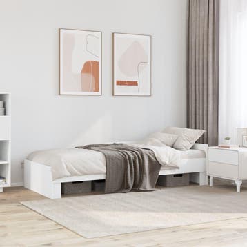 vidaXL Bedframe bewerkt hout wit 100x200 cm, Verzenden, Nieuw
