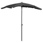 vidaXL Parasol met paal 200x130 cm antracietkleurig, Verzenden, Nieuw
