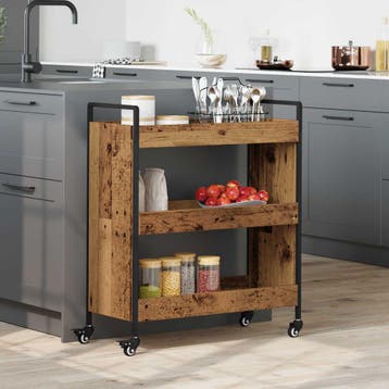 vidaXL Keuken Trolley Oudhout 70 x 30 x 82 cm Bewerkt hout, Verzenden, Nieuw