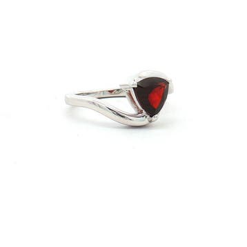 Zonder minimumprijs - Ring Zilver - 1.25ct. tw. Granaat -, Nieuw