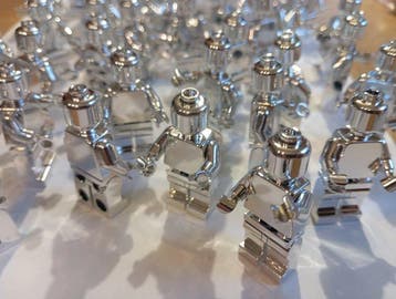 Lego Minifiguur - City - 10x Lego Chrome Silver minifigures,