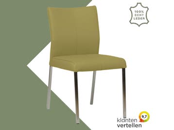Leren eetkamerstoel Basic - Toledo Mustard (mosterd) -, Huis en Inrichting, Overige kleuren, Nieuw, Leer, Ophalen of Verzenden