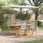 vidaXL Tuin Eettafel Set 5 pcs Grijs Massief Acacia Hout, Verzenden