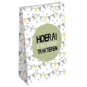 Fako Bijoux - 48 Uitdeelzakjes Hoera! Ik Mag Vandaag, Diversen, Cadeauverpakkingen, Verzenden, Nieuw