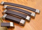 Set van 4 leren handgrepen (enkelzijdig, donkerbruin, metal, Doe-het-zelf en Bouw, Verzenden, Nieuw