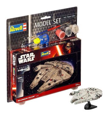 Star Wars Model Kit 1/241 Model Set Millennium Falcon 10 cm, Ophalen of Verzenden