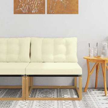 vidaXL Buiten Midden Sofa met kussen Wit 79 x 83 x 73 cm, Verzenden, Nieuw