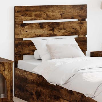 vidaXL Hoofdbord Rook Eiken Bewerkt hout, Verzenden, Nieuw