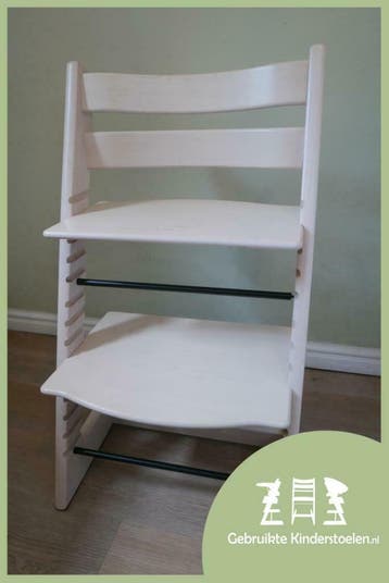 GEBRUIKTE: Stokke Tripp Trapp white wash avec lavage, Verzenden, Zo goed als nieuw, Meegroeistoel, Stoelverkleiner