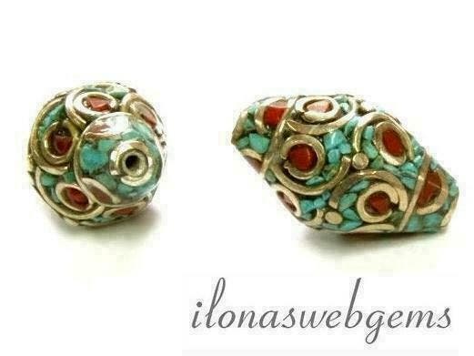 Tibetaanse edelsteen kralen ca. 24x15mm, Hobby & Loisirs créatifs, Fabrication de Perles & Bijoux, Envoi