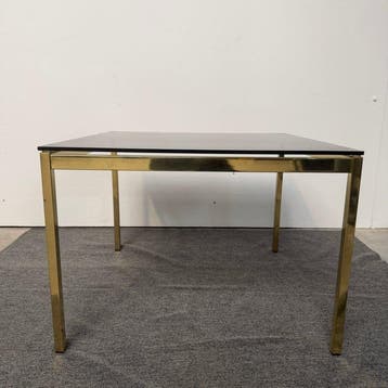 Table - Verre, Aluminium - Table basse vintage avec