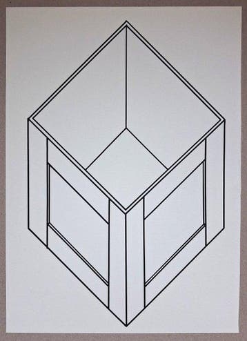 Patrick Raynaud (1946-*) - Cube; Homage a Sol Lewitt