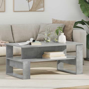vidaXL Salontafel Beton Grijs 90 x 50 x 40 cm Bewerkt hout, Verzenden, Nieuw