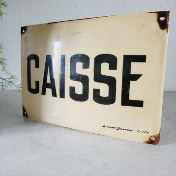 Emaille Bord, Kassa, Bisman Graveur Lille, 1940 - Enseigne, Antiek en Kunst