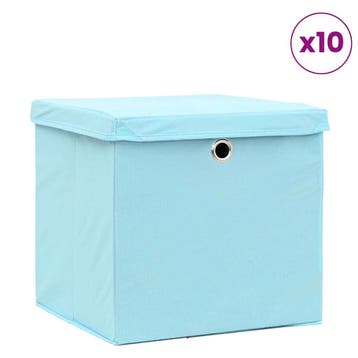 vidaXL Opbergboxen met deksel 10 st 32x32x32 cm stof, Verzenden, Nieuw