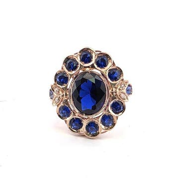 Zonder minimumprijs - Ring - 9 kt. Roségoud, Zilver Spinel -, Nieuw