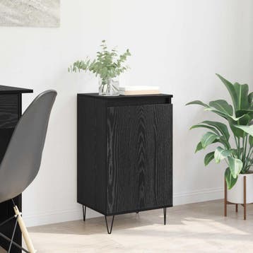 vidaXL Dressoir Zwart Eiken 40 x 35 x 70 cm Bewerkt hout, Verzenden, Nieuw