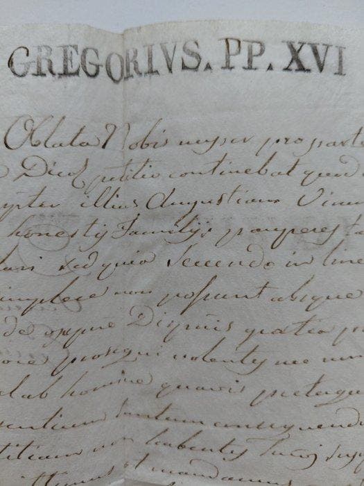 Pope Gregory XVI - Papal brief - 1842, Verzamelen, Film en Tv