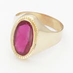 Bague - 18 carats Or jaune Rubis