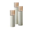 TM Luxe Windlicht op pilaar creme/bruine glas 3 delig: H90 +, Verzenden, Nieuw