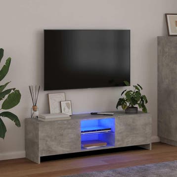 vidaXL Tv-meubel met LED-verlichting 120x30x36 cm betongrijs, Verzenden, Nieuw