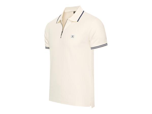 Veiling - Cappuccino Italia Polo Zip Polo Torino Wit - XL, Kleding | Heren, T-shirts