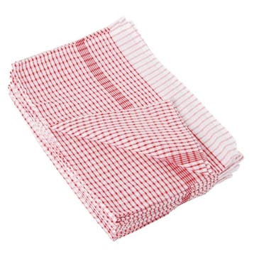 Theedoek wonderdry polyester/katoen rood | 10 stuks |, Verzenden, Nieuw in verpakking