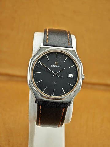 Eterna - Quartz – Swiss Made – Black Dial – Date – Vintage, Nieuw