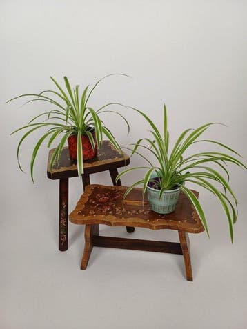 Set bijzettafels - Eik - Twee plantentafeltjes
