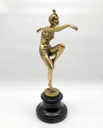 Sculpture, Dancer after chiparus - 38 cm - Bronze, Marbre
