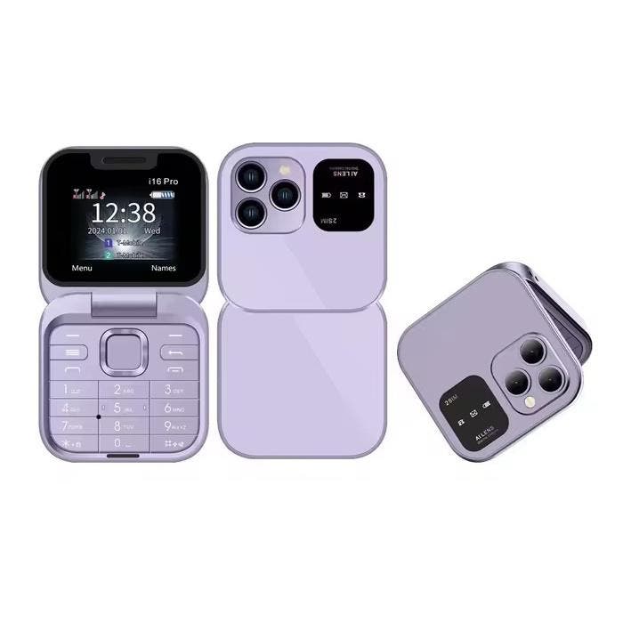 I16 Pro Mini Vouwbare Telefoon - 1.77 inch HD Scherm - Dual, Telecommunicatie, Mobiele telefoons | Overige merken, Nieuw, Verzenden