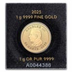 Canada. 50 Cents 2025 1 Gram $0.5 CAD 9999 Canadian Gold, Timbres & Monnaies, Métaux nobles & Lingots