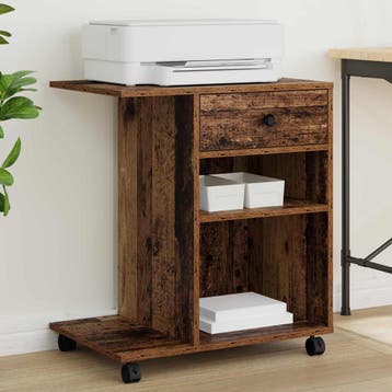 vidaXL Printerstand Oud hout 60 x 40 x 68,5 cm Bewerkt hout, Verzenden