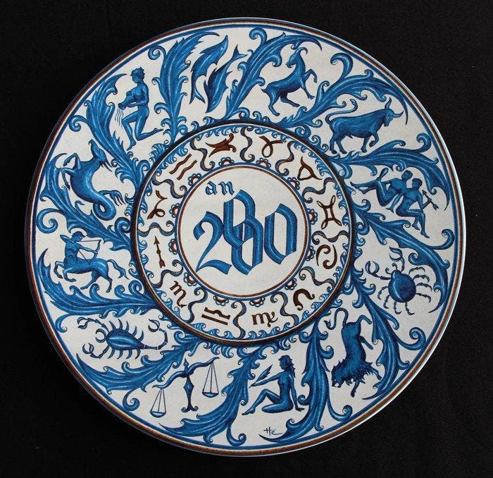 K G Faïencerie de Lunéville - H. Chassagnac - Plat - Faïence, Antiquités & Art, Antiquités | Verre & Cristal