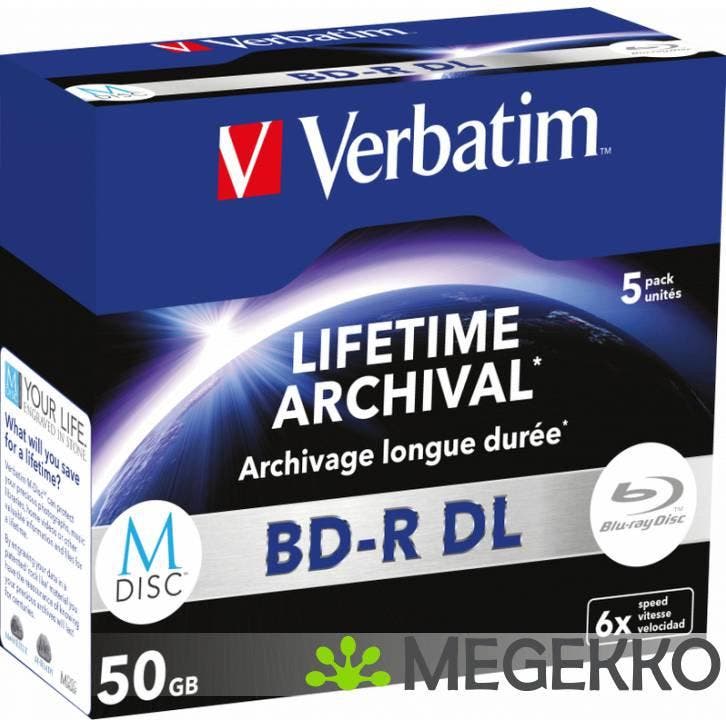 Verbatim BD-R DL Blu-Ray 50GB 6X 5st. MDISC, CD & DVD, Blu-ray, Envoi