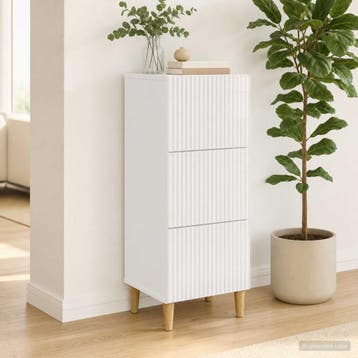 vidaXL Ladekast Hoogglans Wit 33 x 34,5 x 90 cm Bewerkt hout, Huis en Inrichting, Verzenden, Nieuw