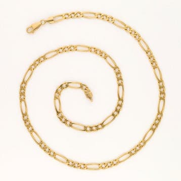 Halsketting - 18 karaat Geel goud - Figaro, Handtassen en Accessoires, Kettingen, Nieuw