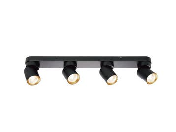 Veiling - 2x GU10 Opbouwspot Armatuur 4 cilinder zand zwart