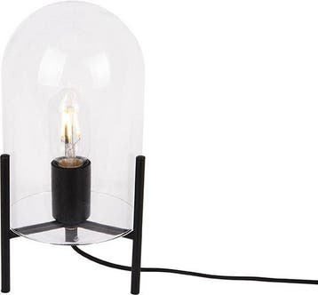 Leitmotiv tafellamp Glass Bell, transparant/zwart, Verzenden, Nieuw