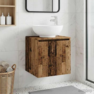 vidaXL Wandgemonteerde wastafel van een meubel Oud hout, Verzenden, Nieuw
