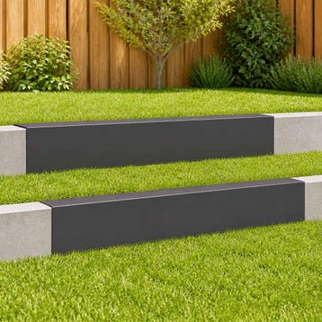 vidaXL Afdekprofiel voor tuinranden 2 st 100 x 6 x 15 cm, Verzenden