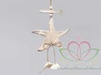 Houten deco Zeester schelpenhanger 10 cm, Nieuw