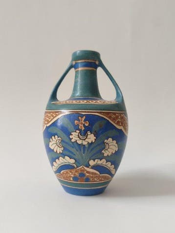 Arnhemse Fayencefabriek - Vaas - 154 - Klei - met florale