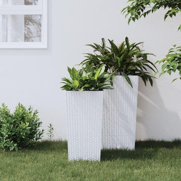 vidaXL Plantenbak met uitneembare bak rattan-look 11/26,5 L, Verzenden