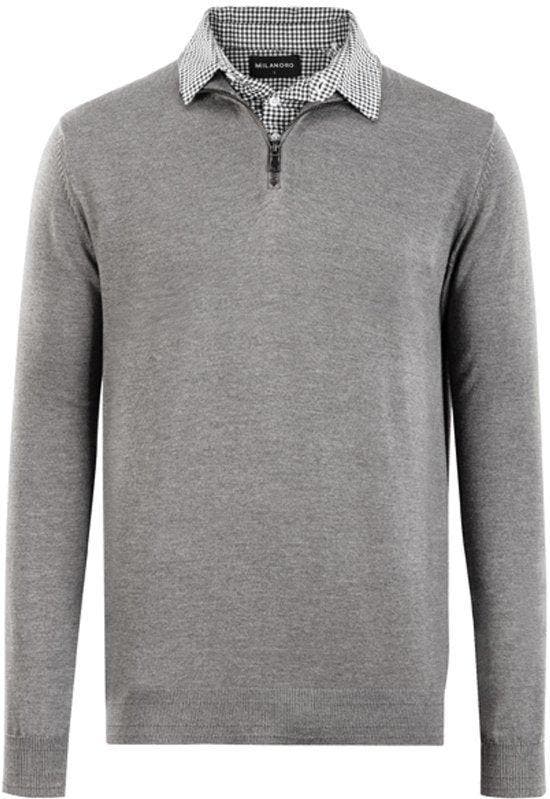 2dekans | Milanoro - Herenpullover met overhemdkraag en, Vêtements | Hommes, Pulls & Vestes, Enlèvement ou Envoi